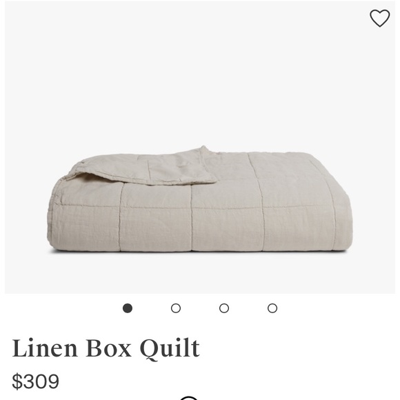 Parachute Linen Box Quilt in Bone, King - Picture 1 of 2